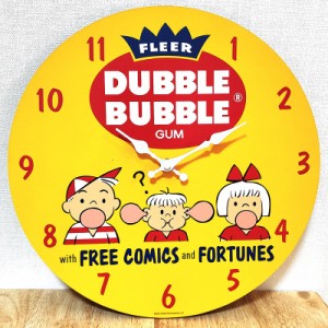 掛時計 アメリカン 可愛い 雑貨 おしゃれ DUBBLE BUBBLE 壁掛け ウッド クロック お菓子 アンティーク ダブルバブル かわいい