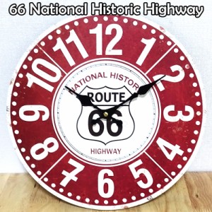 掛時計 ビンテージ 66 National Historic Highway antique レトロ 壁掛け ルート 66 アメリカン 雑貨 アンティーク おしゃれ  バー 