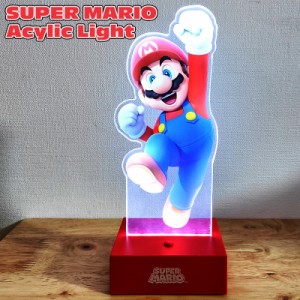 マリオ アクリルライト スーパーマリオ 光る 置物 雑貨 プレゼント ギフト ゲーム かっこいい キャラクター おもちゃ  インテリア