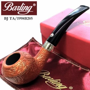 パイプ 喫煙具 純銀 バーリング ベンジャミン BJ TA 1819 高級 天然木 Barling BENJAMIN サンドブラスト仕上げ 9mm ライトブラウン 