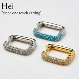 ヘイ ピアス Hei stone one touch earring ストーン ワンタッチ イヤリング ゴールド ホワイト ブルー 韓国アクセサリー 1132452 ACC