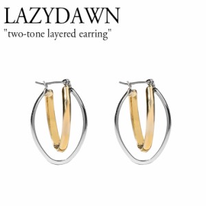 レイジーダウン ピアス LAZYDAWN two-tone layered earring ツートーン レイヤード ゴールドシルバー 韓国アクセサリー E011 ACC