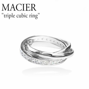 マシエル 指輪 リング MACIER triple cubic ring トリプル キュービック リング SILVER シルバー 韓国アクセサリー 301183176 ACC