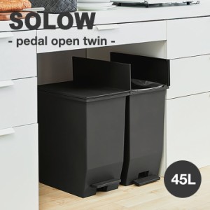 ゴミ箱 ダストボックス トラッシュボックス スライドペール 45L 45リットル SOLOW ソロウ 大容量 インテリア 雑貨 2色 RSD-78BK/WH OTTD