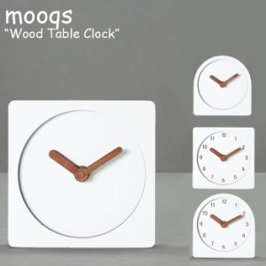 ムクス 置き時計 mooqs Wood Table Clock ウッド テーブル クロック WHITE ホワイト A/B/C/D 韓国雑貨 573711 ACC