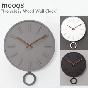 ムクス 壁掛け時計 mooqs Noiseless Wood Wall Clock ノイズレス ウッド ウォール クロック WHITE BLACK GRAY 韓国雑貨 482514 ACC