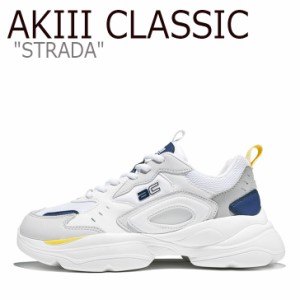 アキ クラシック スニーカー AKIII CLASSIC Strada ストラーダ WHITE ホワイト BLUE ブルー AKAJAUW0168 シューズ