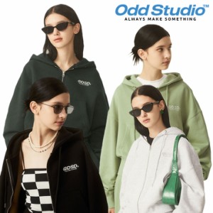 オッドスタジオ パーカー ODD STUDIO 正規販売店 ODSD Logo Cropped Hood Zip Up ロゴ クロップ フード ジップアップ OO2FFHU101 ウェア