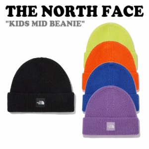 ノースフェイス ニット帽 THE NORTH FACE KIDS MID BEANIE キッズ ミッド ビーニー BLACK LIME ORANGE BLUE LILAC NE3BN51R/S/T/U/V ACC 