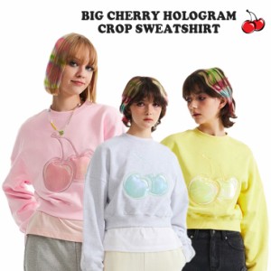 キルシー トレーナー KIRSH 正規販売店 BIG CHERRY HOLOGRAM CROP SWEATSHIRT 全3色 KKRSCTM506M ウェア