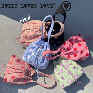 HOLLY LOVES LOVE 巾着バッグ ホリー ラブズ ラブ 正規販売店 HEART MINI BAG ハート ミニバッグ 韓国ファッション ハンドバッグ バッグ