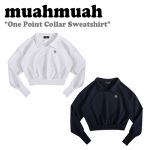 ムアムア トレーナー muahmuah ムーアムーア One Point Collar Sweatshirt ワンポイント カラー スウェットシャツ 全2色 MUT23024 ウェア