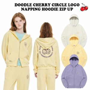 キルシー パーカー 韓国 KIRSH 正規販売店 DOODLE CHERRY CIRCLE LOGO NAPPING HOODIE ZIP UP フーディ ジップアップ KDRWCJJ525M ウェア