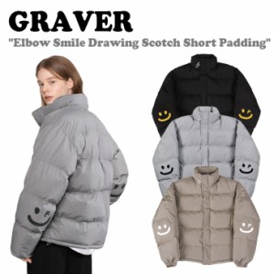 グレーバー アウター GRAVER 正規販売店 Elbow Smile Drawing Scotch Short Padding 全3色 G(W)-PD-14-GY/BK/BE ウェア