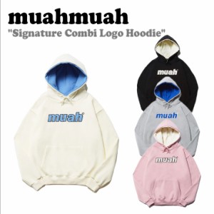 【即納カラー有/国内配送】ムアムア パーカー muahmuah Signature Combi Logo Hoodie シグネチャー ロゴ フーディー MUT20017 ウェア