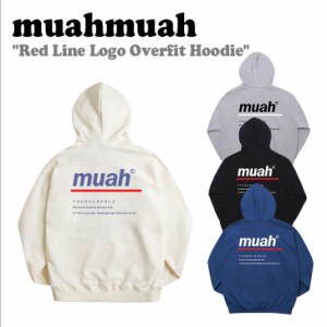 ムアムア パーカー muahmuah ムーアムーア Red Line Logo Overfit Hoodie ロゴ オーバーフィット フーディー 全4色 MUT22905 ウェア