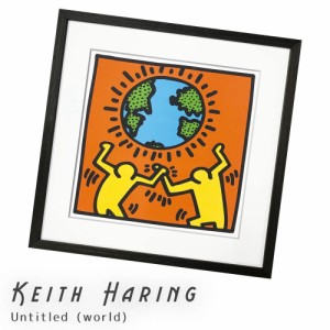 Ｋｅｉｔｈ　Ｈａｒｉｎｇ（キース　へリング）　Ｕｎｔｉｔｌｅｄ　（ｗｏｒｌｄ）　アートポスター（フレーム付き）