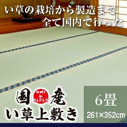 い草 ラグ 国産 い草上敷き 6畳 261×352cm 【 カーペット マット 敷物 い草ラグ 国産 国産い草上敷き ござ 純国産 】