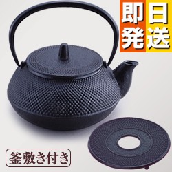 南部鉄瓶 5型新アラレ（釜敷き付き） 【 鉄瓶 南部鉄器 日本製 直火 岩鋳 南部鉄器 急須 鉄分補給 鉄瓶兼用急須 IWACHU やかん 南部小鉄