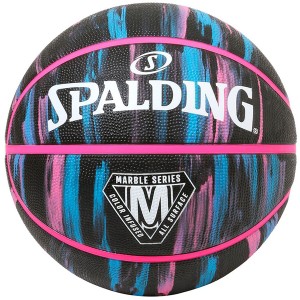 SPALDING スポルディング マーブル ブラックネオン ラバー 6号球 バスケット ボール 84409Z