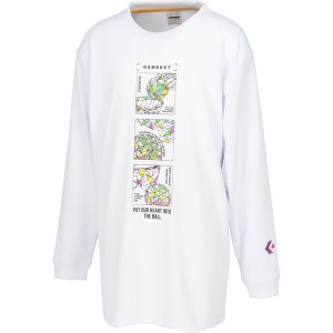 CONVERSE コンバース JRプリントロングスリーブシャツ バスケット Tシャツ CB432355L-1100 長袖 ジュニア