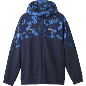 デサント DESCENTE S.F.TECH SHIELD 総柄グラフィック フードロゴ フルジップフーディー スウェット・トレーナー DMMWJF23-BLNV