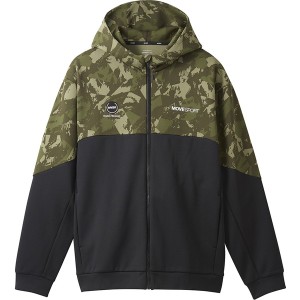 デサント DESCENTE S.F.TECH SHIELD 総柄グラフィック フードロゴ フルジップフーディー スウェット・トレーナー DMMWJF23-KHBK