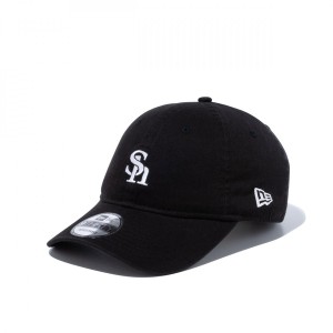 ニューエラ NEW ERA 9THIRTY 福岡ソフトバンクホークス ウォッシュドコットン ミニロゴ ブラック スノーホワイト 13562150