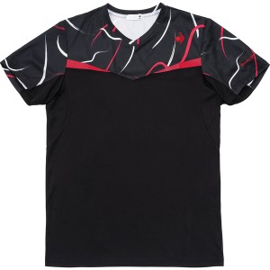 ルコック Le coq sportif テニス メンズ グラフィックゲームシャツ テニス QTMWJA02-BK 半袖