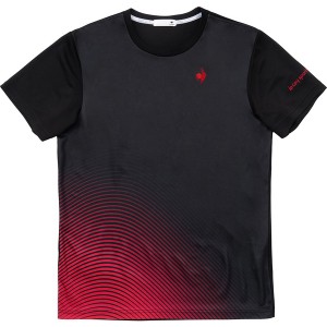 ルコック Le coq sportif テニス メンズ プリントゲームシャツ テニス QTMWJA04-BK 半袖