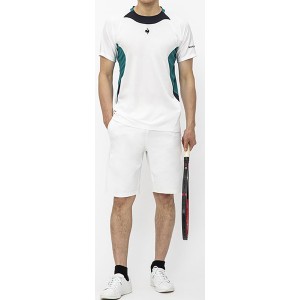 ルコック Le coq sportif テニス メンズ Aile formeゲームシャツ テニス QTMWJA30-WH 半袖