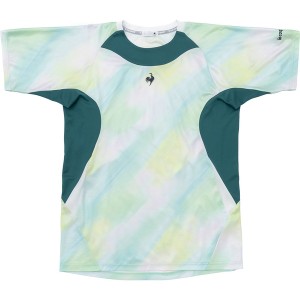 ルコック Le coq sportif テニス メンズ Aile formeグラフィックゲームシャツ テニス QTMWJA31-GR 半袖