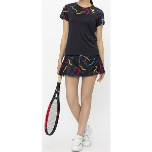 ルコック Le coq sportif テニス レディース グラフィックゲームシャツ テニス QTWWJA02-NV 半袖