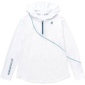 ルコック Le coq sportif テニス レディース ハーフジップ長袖シャツ テニス Tシャツ QTWWJB01-WH