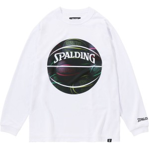 SPALDING スポルディング ジュニア ロングスリーブTシャツ ボールプリント バスケット JR SJT23155-2010 ジュニア 長袖