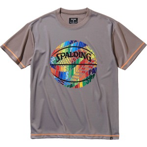 SPALDING スポルディング Tシャツ オプティカルレインボー バスケット Tシャツ SMT211060-2900 半袖