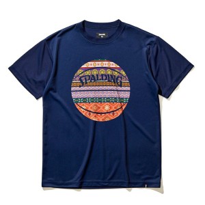 SPALDING スポルディング バスケット 半袖Tシャツ ボヘミアンボール SMT22108-NV