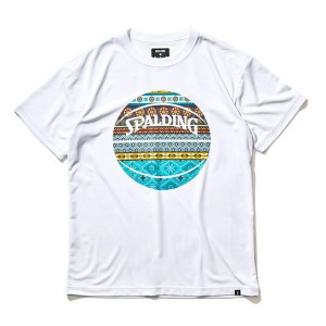 SPALDING スポルディング バスケット 半袖Tシャツ ボヘミアンボール SMT22108-WH