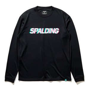 SPALDING スポルディング バスケット ロングスリーブTシャツ 長袖 レイヤーロゴ SMT22136-BK