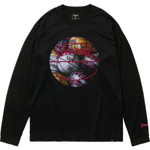 SPALDING スポルディング ロングスリーブTシャツ ボールプリント バスケットボール 長袖Tシャツ SMT23123-1062