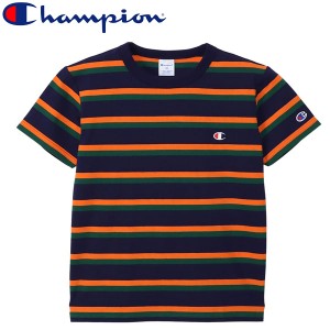 Champion チャンピオン  キッズ ボーダーショートスリーブTシャツ CKZ305-370 ベーシック 春夏 半袖 ジュニア