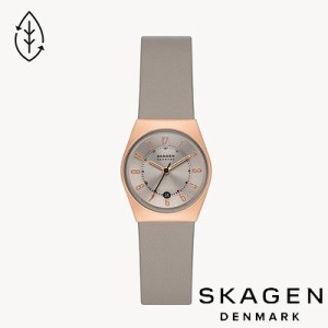 返品交換不可 在庫一掃セール スカーゲン SKAGEN 腕時計 GRENEN LILLE 三針デイト グレーストーン エコレザーウォッチ SKW3052 レディー