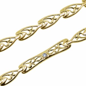 18金 ブレスレット メンズ ゴールド 18k アクアマリンサンタマリア 誕生石 3月 ブレス 男性 唐草