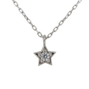 星 ネックレス ダイヤモンド レディース プラチナ ペンダント 華奢 シンプル かわいい