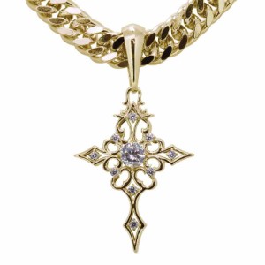 クロス ネックレス メンズ 18金 18k ダイヤモンド 0.5ct ゴールド 十字架 ペンダント 喜平 鑑定書