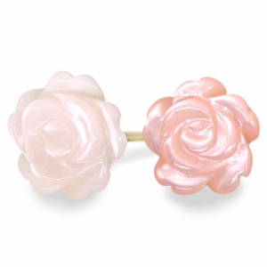 【限定SALE2024】PT900 白蝶貝　ホワイトシェル(マザーオブパール) 薔薇のピアス アクセサリー