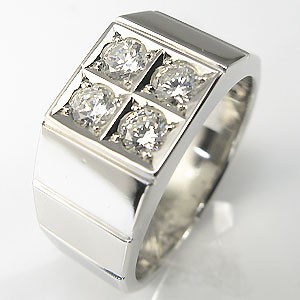 ダイヤモンド・18金・地金・印台リング・メンズ・指輪
