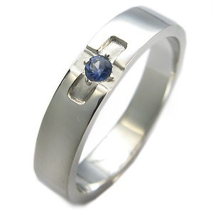 サファイア・リング・k18ゴールド・クロスリング・結婚指輪