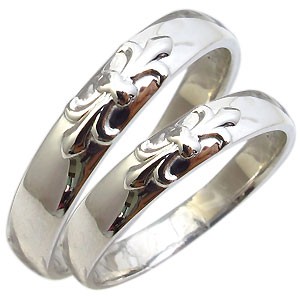 マリッジリング・ペアリング・百合の紋章・鏡面仕上げ・プラチナ・リング・結婚指輪