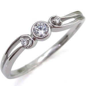 ダイヤモンド・シンプル・リング・一粒・K18・指輪